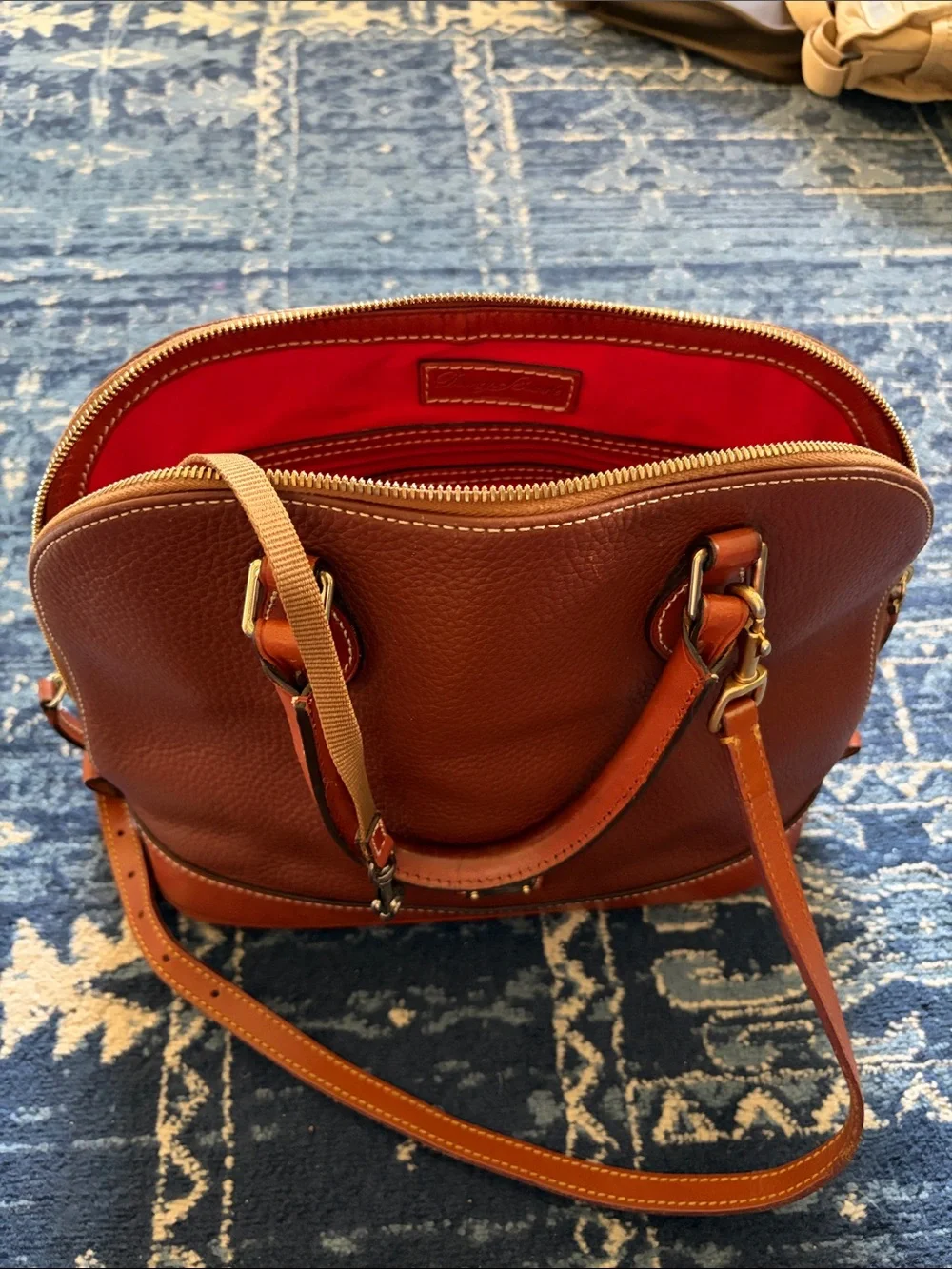 Dooney & Bourke Cognac/Tan Pebble Leather Satchel